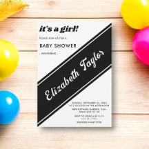 Elegant chique zwart-wit modern Baby shower