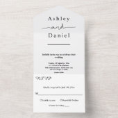 Elegant chique zwart-wit moderne bruiloft all in one uitnodiging (Binnen)