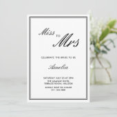 Elegant chique zwart-wit script Vrijgezellenfeest Kaart (Staand voorkant)