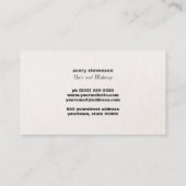 Elegant chique zwart wit strepen goud visitekaartje (Achterkant)