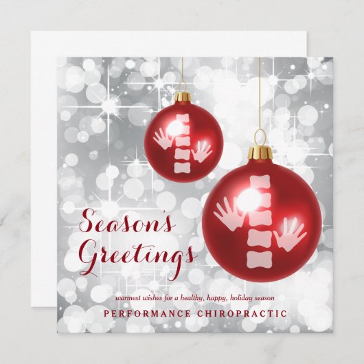 Elegant Chiropractic Holiday Flat met kerstkaarten Feestdagenkaart (Voorkant / Achterkant)
