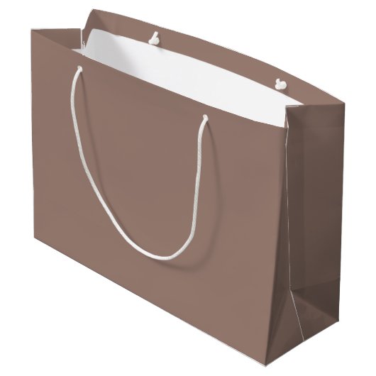 Elegant Choc Brown 9C7F74 Large Gift Bag Groot Cadeauzakje (Achterkant Gekanteld)