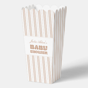 Elegant Choco Bruine Gestreepte Patroon Baby Showe Bedankdoosjes