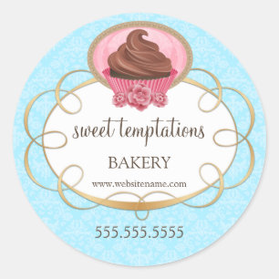 Elegant chocolade Cupcake bakkerij verpakking Ronde Sticker