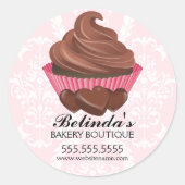 Elegant Chocolade Cupcake Stickers (Voorkant)