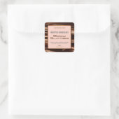 Elegant chocolade Waves Copper Lijst Product Label (Tas)