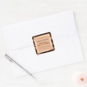 Elegant chocolade Waves Gold Lijst Productlabel Vierkante Sticker (Envelop)