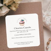 Elegant Chocolate Berry Cupcake Bakery Ingredient Vierkante Sticker