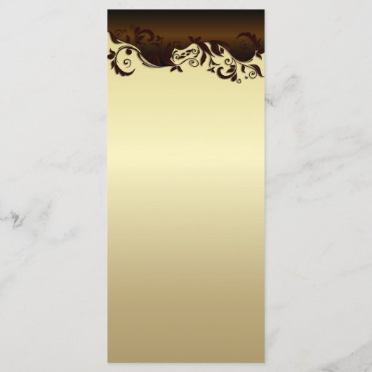 Elegant Chocolate Brown & Gold Floral Wedding Menu (Achterkant)