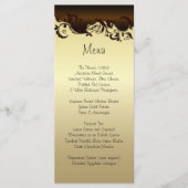 Elegant Chocolate Brown & Gold Floral Wedding Menu (Voorkant)