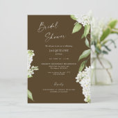 Elegant Chocolate Brown Hydrangea Vrijgezellenfees Kaart (Staand voorkant)