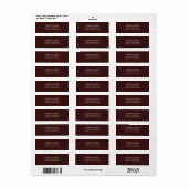 Elegant Chocolate Brown Minimalist Address Etiket (Full Sheet)