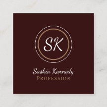 Elegant Chocolate Brown Professional Monogram