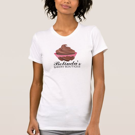 Elegant Chocolate Cupcake Bakery T-Shirt (Voorkant)