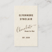 Elegant Chocolate Embossed Texture Look QR Code Visitekaartje (Voorkant)