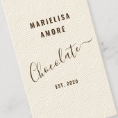 Elegant Chocolate Embossed Texture Look QR Code Visitekaartje