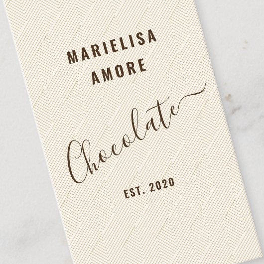 Elegant Chocolate Embossed Texture Look QR Code Visitekaartje