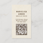 Elegant Chocolate Embossed Texture Look QR Code Visitekaartje (Achterkant)