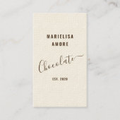Elegant Chocolate Embossed Texture Look QR Code Visitekaartje (Voorkant)