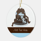 Elegant Chocolate en Blue Designer Cake Keramisch Ornament (Links)