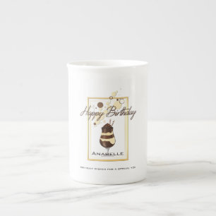 Elegant Chocolate Vanilla Drink Birthday Porselein Kop