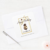 Elegant Chocolate Vanilla Drink Birthday Vierkante Sticker (Envelop)