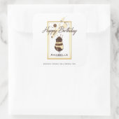 Elegant Chocolate Vanilla Drink Birthday Vierkante Sticker (Tas)