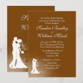 Elegant Chocolate Wedding Invitation Kaart (Voorkant / Achterkant)