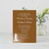 Elegant Chocolate Wedding Invitation Kaart (Staand voorkant)