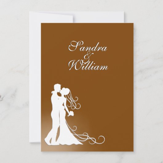 Elegant Chocolate Wedding Invitation Kaart (Achterkant)