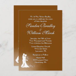 Elegant Chocolate Wedding Invitation Kaart