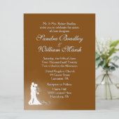 Elegant Chocolate Wedding Invitation Kaart (Staand voorkant)