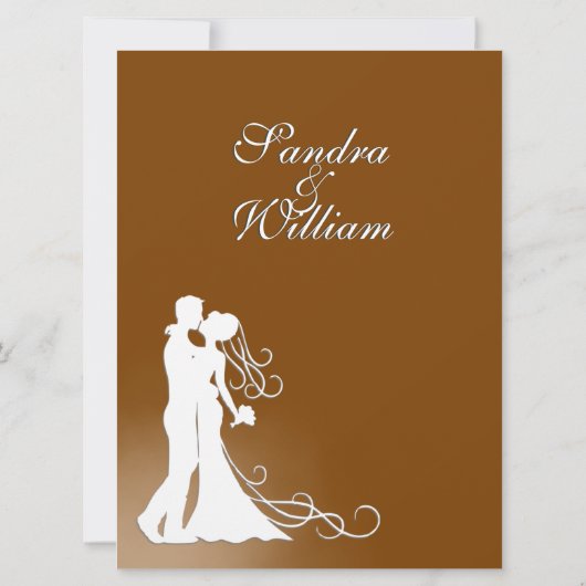 Elegant Chocolate Wedding Invitation Kaart (Achterkant)