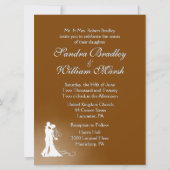 Elegant Chocolate Wedding Invitation Kaart (Voorkant)