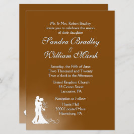 Elegant Chocolate Wedding Invitation Kaart