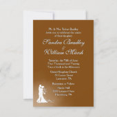 Elegant Chocolate Wedding Invitation Kaart (Voorkant)