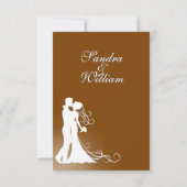 Elegant Chocolate Wedding Invitation Kaart (Achterkant)