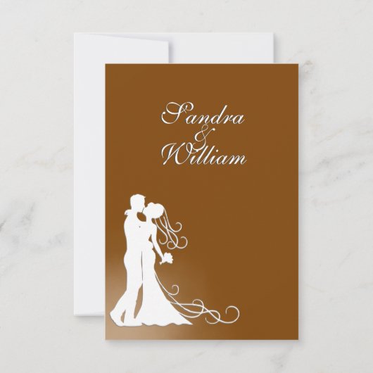 Elegant Chocolate Wedding Invitation Kaart (Achterkant)