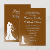 Elegant Chocolate Wedding Invitation Kaart (Voorkant / Achterkant)