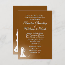 Elegant Chocolate Wedding Invitation Kaart