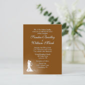 Elegant Chocolate Wedding Invitation Kaart (Staand voorkant)