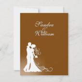 Elegant Chocolate Wedding Invitation Kaart (Achterkant)