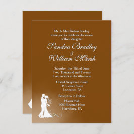 Elegant Chocolate Wedding Invitation Kaart