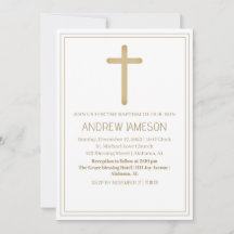 Elegant Christelijk blauw gouden kruis | Doop