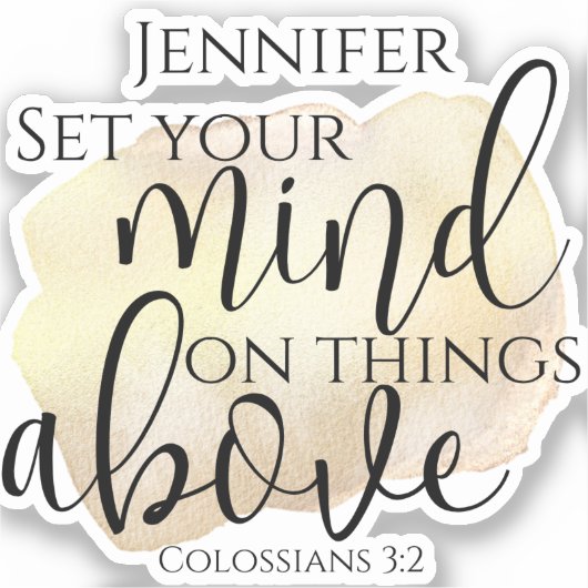 Elegant Christelijk Citaat Bijbel Verse Dingen bov Sticker (Voorkant)