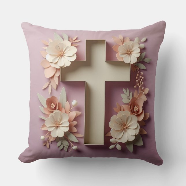 Elegant Christelijk Cross Pillow Ai ontwerp Kussen (Voorkant)