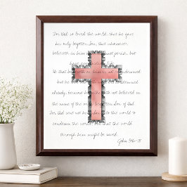 Elegant Christelijk Kruis Bijbeltekst Troffee Gedenkplaat