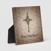 Elegant Christelijk kruis met schuifwiel achtergro Fotoplaat (Voorkant)
