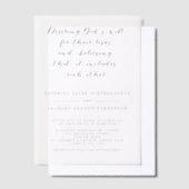 Elegant Christelijk Script Zwart & Wit Trouwen Vellum Uitnodigingen (Offset)