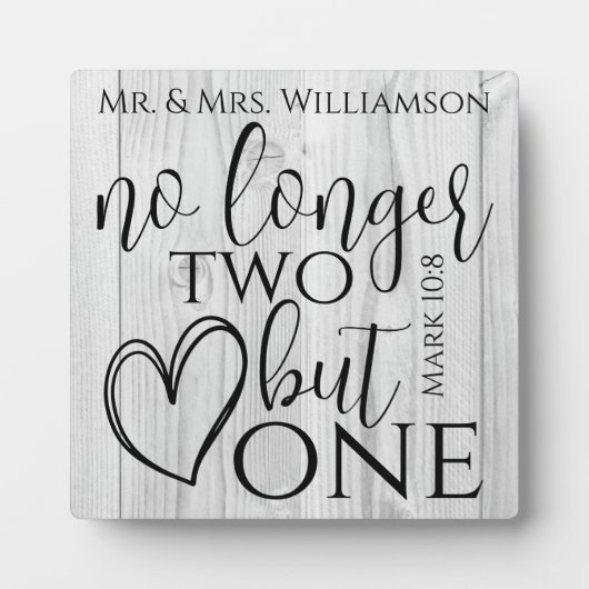 Elegant Christelijk Wedding Scripting Quote Gift Fotoplaat (Voorkant)